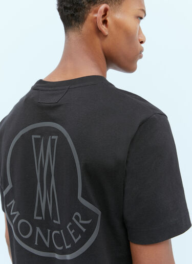 Moncler x Pharrell Williams 로고 패치 티셔츠 블랙 mpw0354006