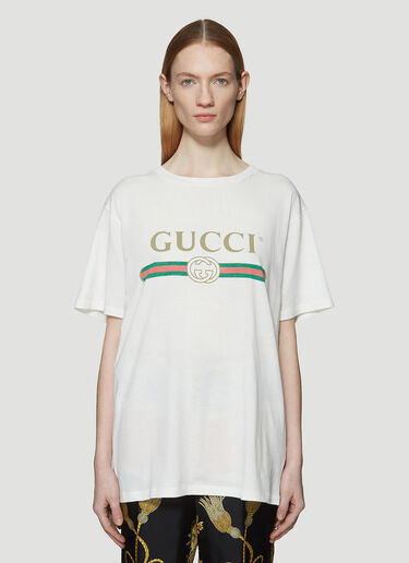 Gucci 로고 티셔츠 화이트 guc0236041