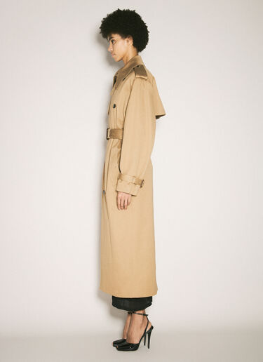Saint Laurent Twill Trench Coat Beige sla0257013