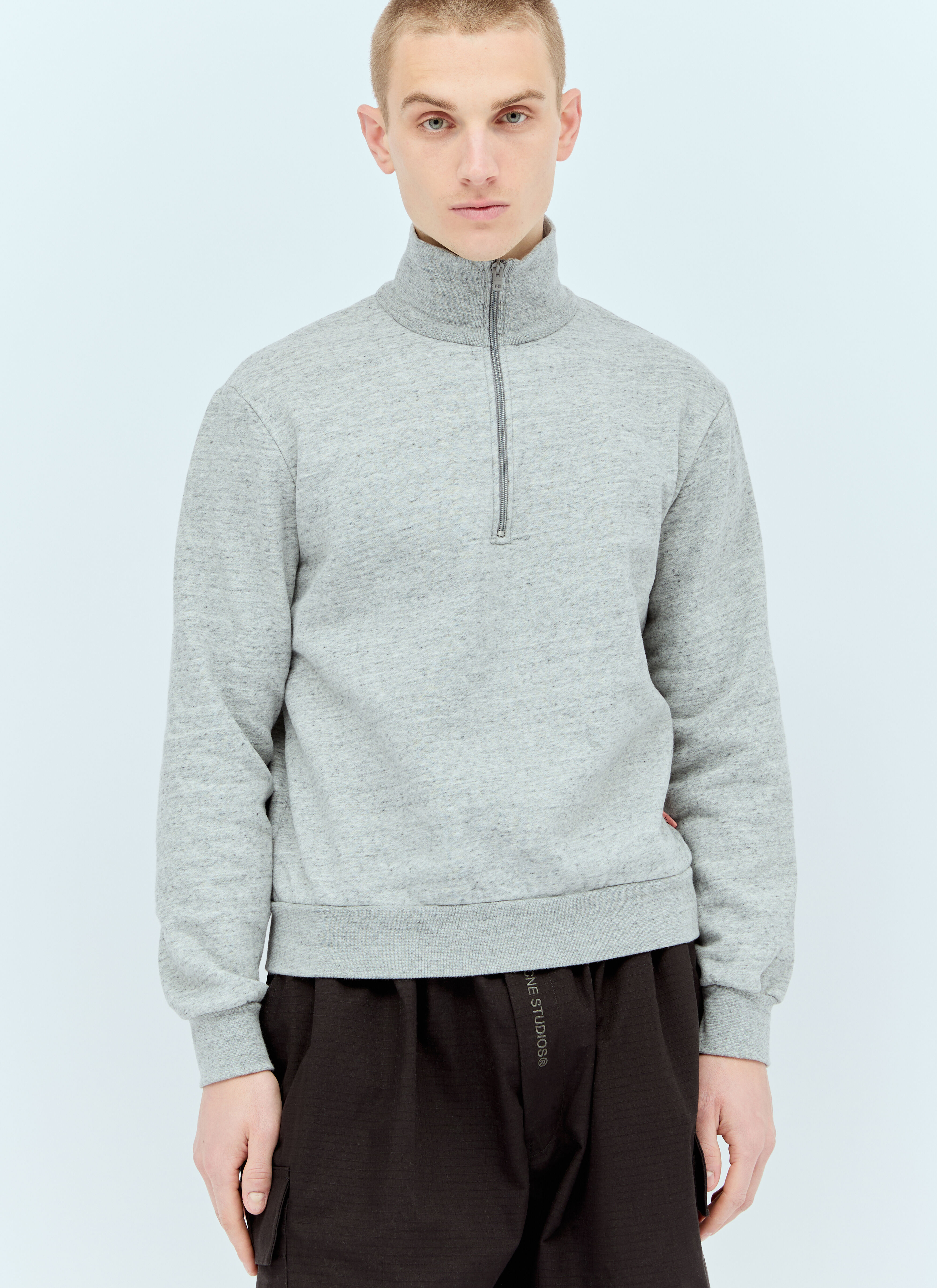 Acne Studios Half-Zip Sweatshirt Grey acn0155016