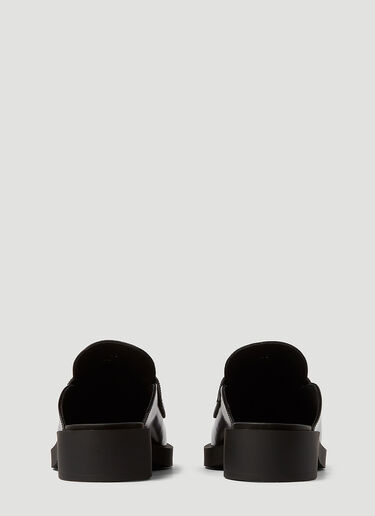 Prada Logo-Plaque Leather Mules Black pra0245012