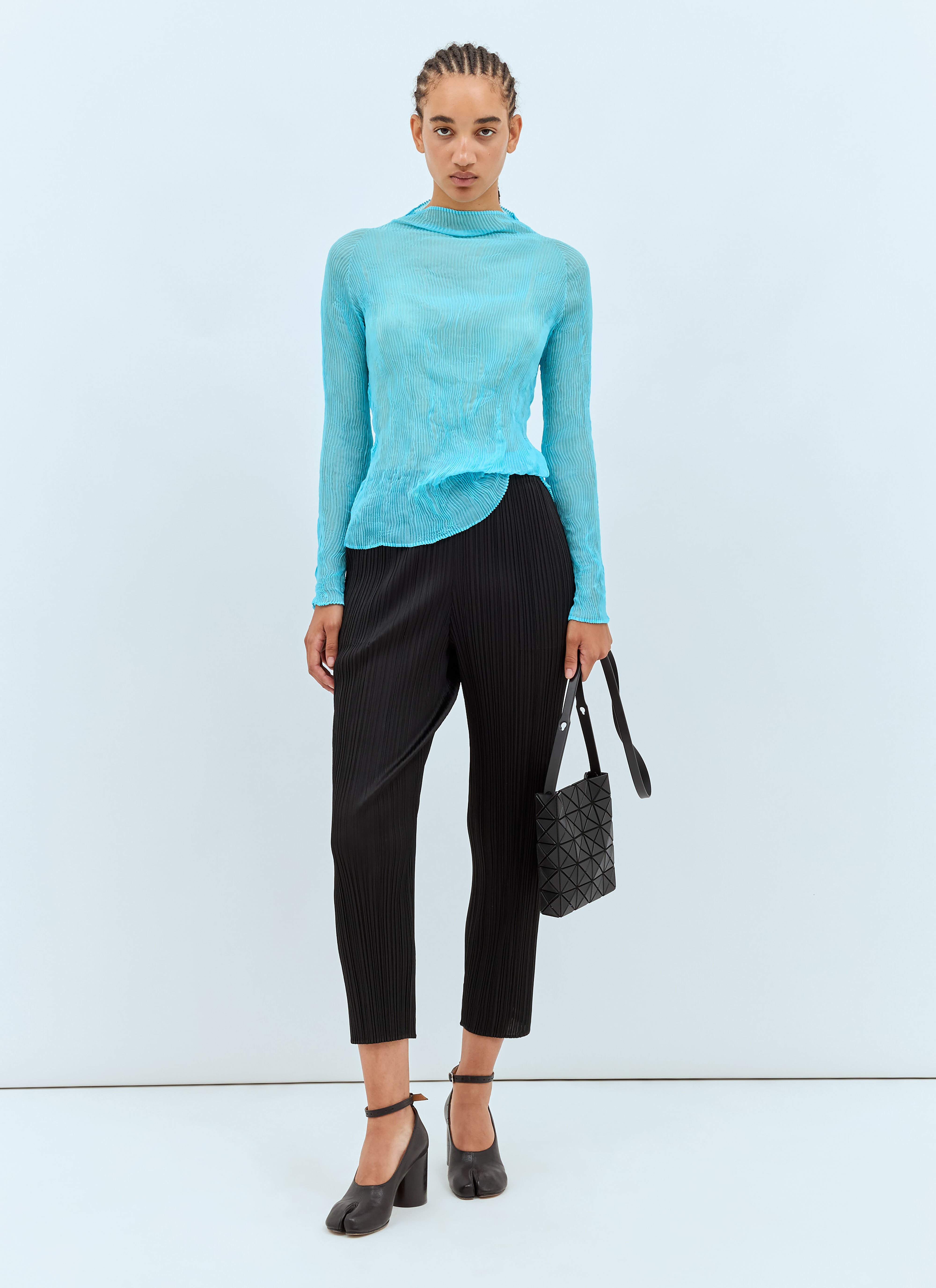 Issey Miyake Women's' Chiffon Twist 1 Long-Sleeve Top in Blue | LN-CC®