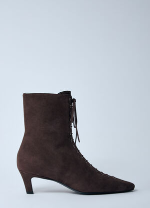 GANNI Suede Lace-Up Boots Black gan0259089