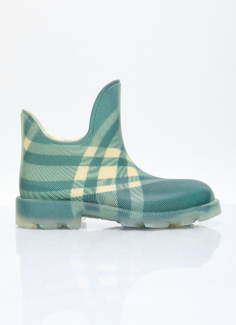 Burberry Check Rubber Mash Low Boots Green bur0155030