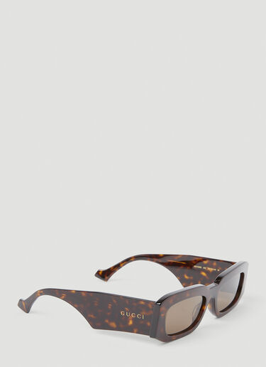 Gucci 矩形太阳镜 棕色 gus0154008