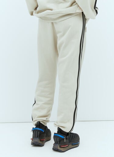 Moncler x adidas Originals 로고 아플리케 트랙 팬츠 아이보리 mad0354005