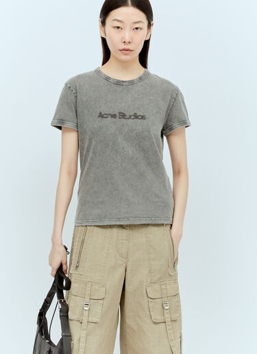 Acne Studios 模糊徽标 T 恤 灰色 acn0256035
