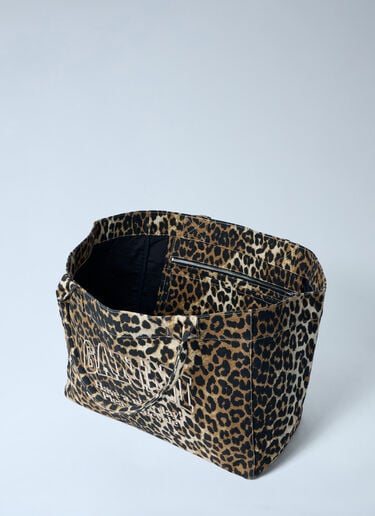 GANNI XXL Shopper Tote Bag Brown gan0263049