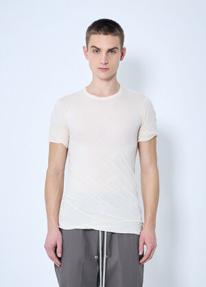 Rick Owens Layered Short Sleeve T-Shirt Beige ric0159007