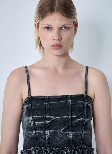 GANNI Stretch Future Denim Dress Black gan0260015
