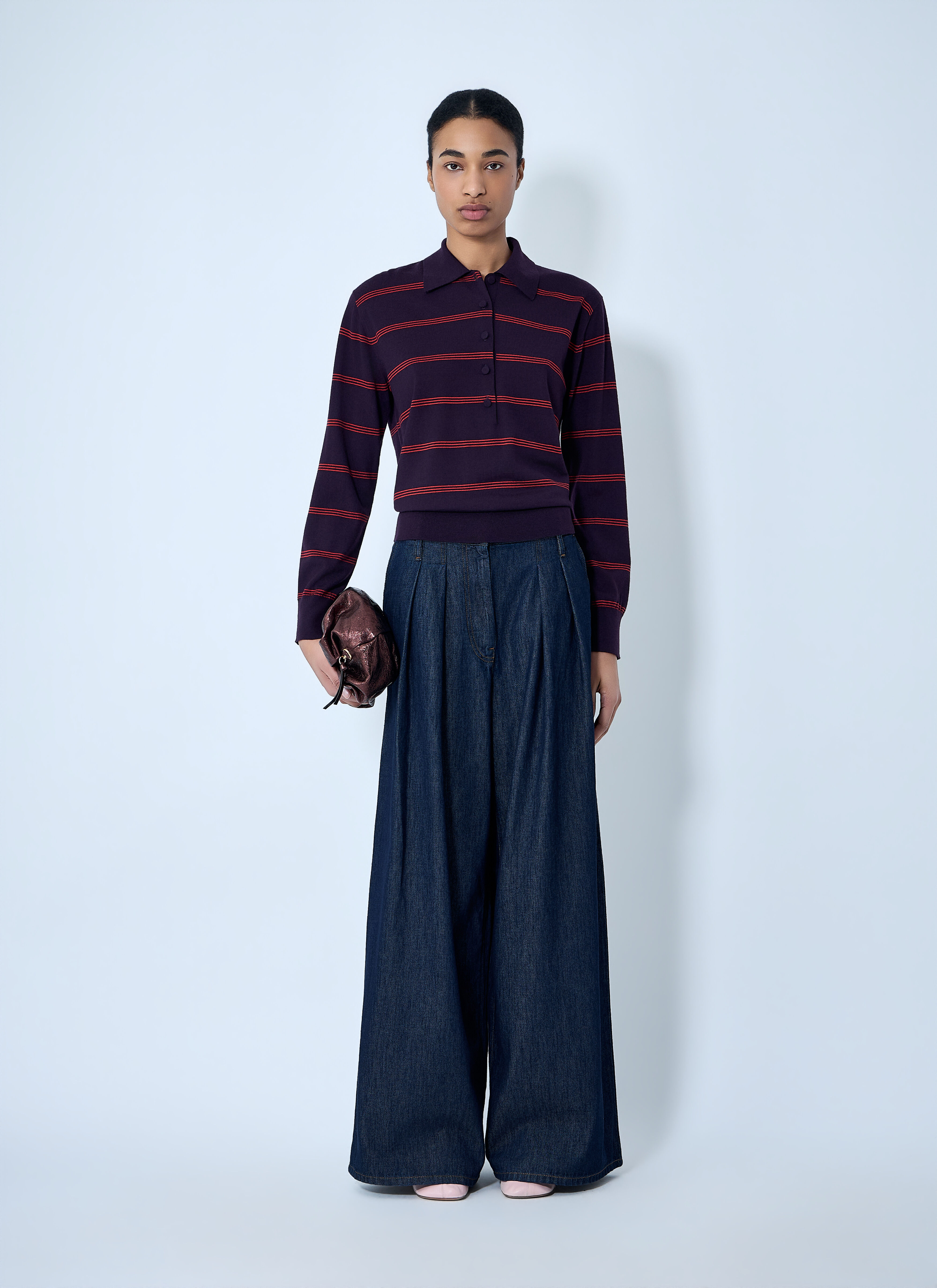Dries Van Noten Striped Knit Polo Sweater in Purple für Damen | LN-CC®
