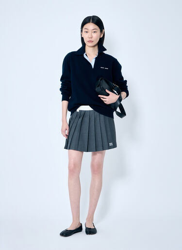 Miu Miu Cashmere Polo Sweater Black miu0359002