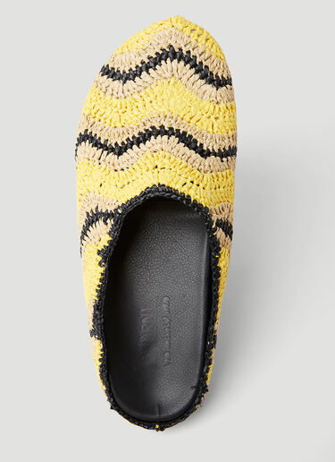 Marni x No Vacancy Fussbet Sabot Raffia Mules Yellow mvy0153009