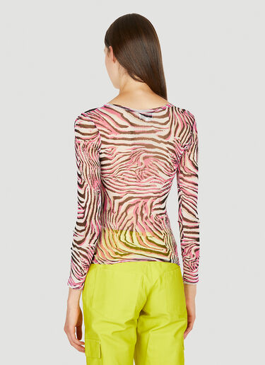 Collina Strada Cardio Animal Print Crewneck Top Pink cst0249009