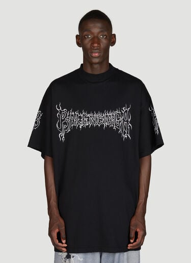 Balenciaga 다크웨이브 라지 핏 티셔츠 블랙 bal0355005