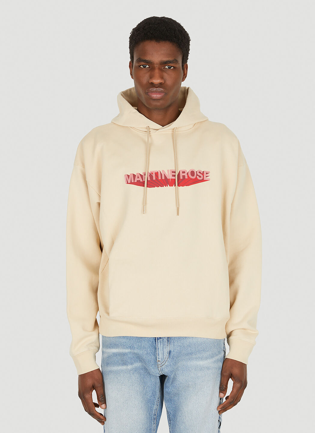 Martine Rose 3D Logo Hooded Sweatshirt Grey mtr0154010