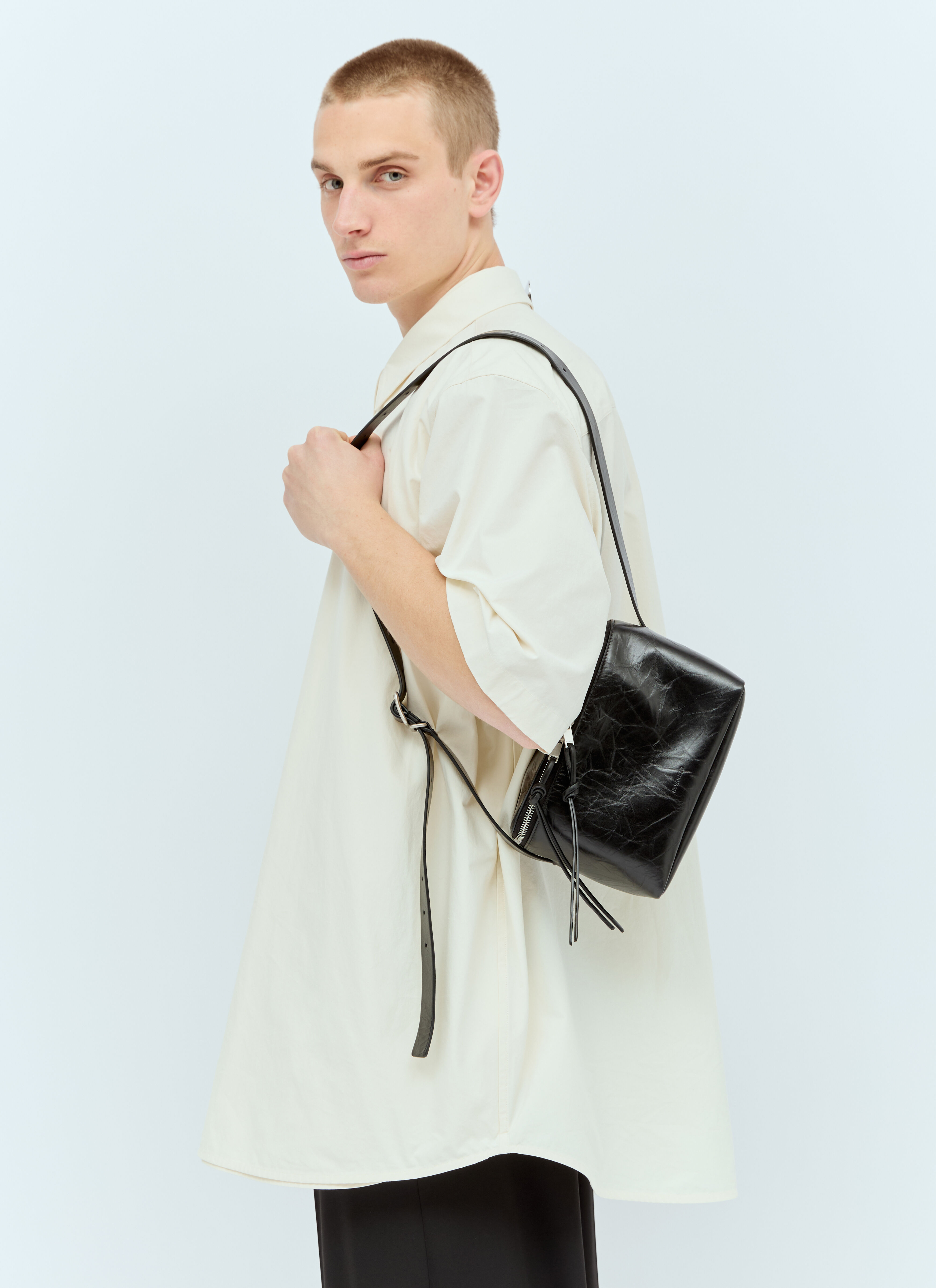 Jil Sander レザー カメラクロスボディバッグ  ベージュ jil0156003