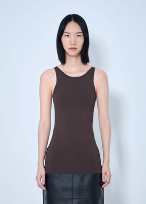 Toteme Classic Compact Knit Tank Brown tot0265034