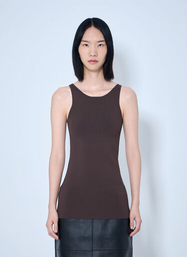 LN-CC® - Toteme: Classic Compact Knit Tank - Brown Toteme Classic Compact Knit Tank Brown tot0265034
