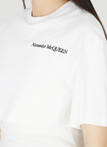 Alexander McQueen 로고 프린트 레이어 티셔츠 화이트 amq0247024