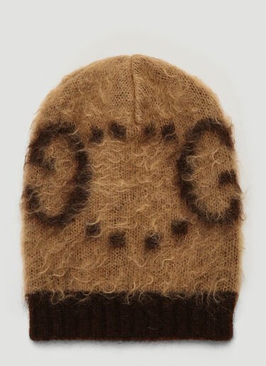 Gucci Tactile-Knit Beanie Hat Brown guc0242013