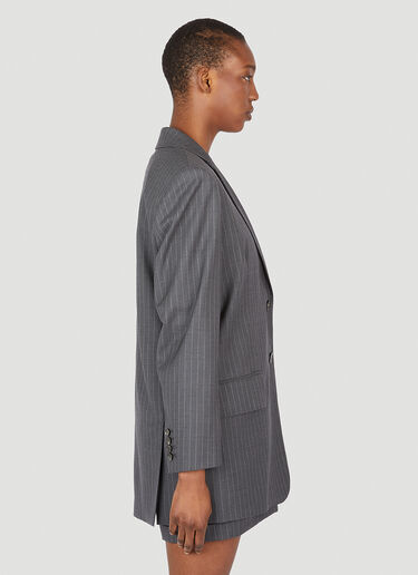 Max Mara Pinstriped Wool Blazer Grey max0253039