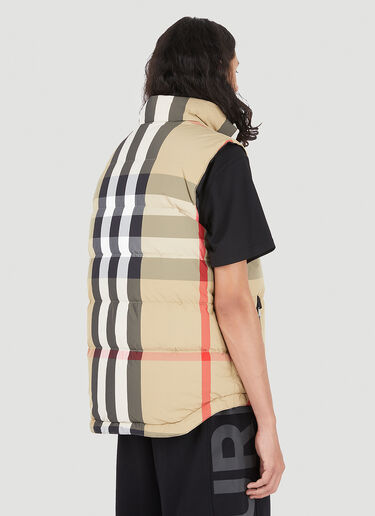 Burberry Reversible Archive Check Sleeveless Down Jacket Beige bur0146007