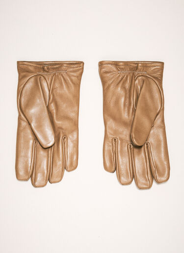 Our Legacy Topstitched Leather Gloves Brown our0158019