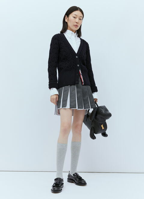 Thom Browne Wool Cable Knit Cardigan White thb0253021