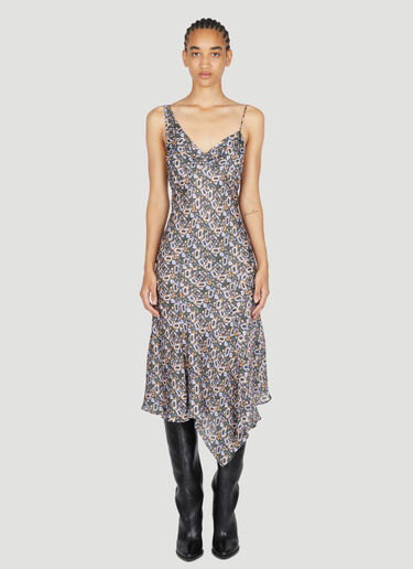 Isabel Marant Lucia Printed Midi Dress Grey ibm0253005