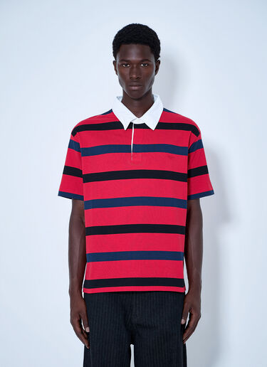 LN-CC® - Prada: Short-Sleeved Cotton Polo Shirt - Red Prada Short-Sleeved Cotton Polo Shirt Red pra0164024