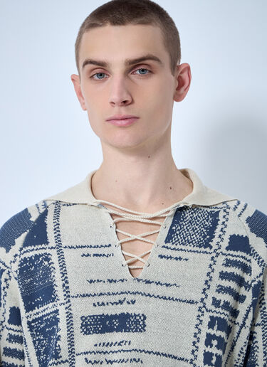 Vivienne Westwood 체크 폴로 스웨터 베이지 vvw0160005