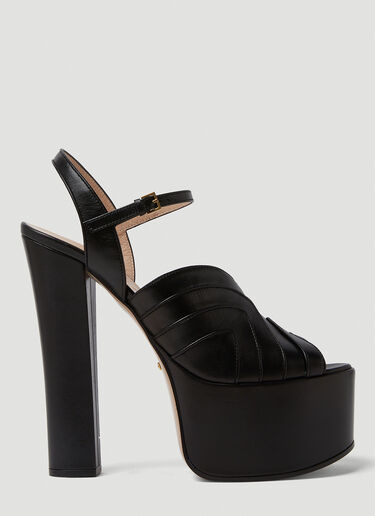 Gucci Geometric Platform Heels Black guc0250111