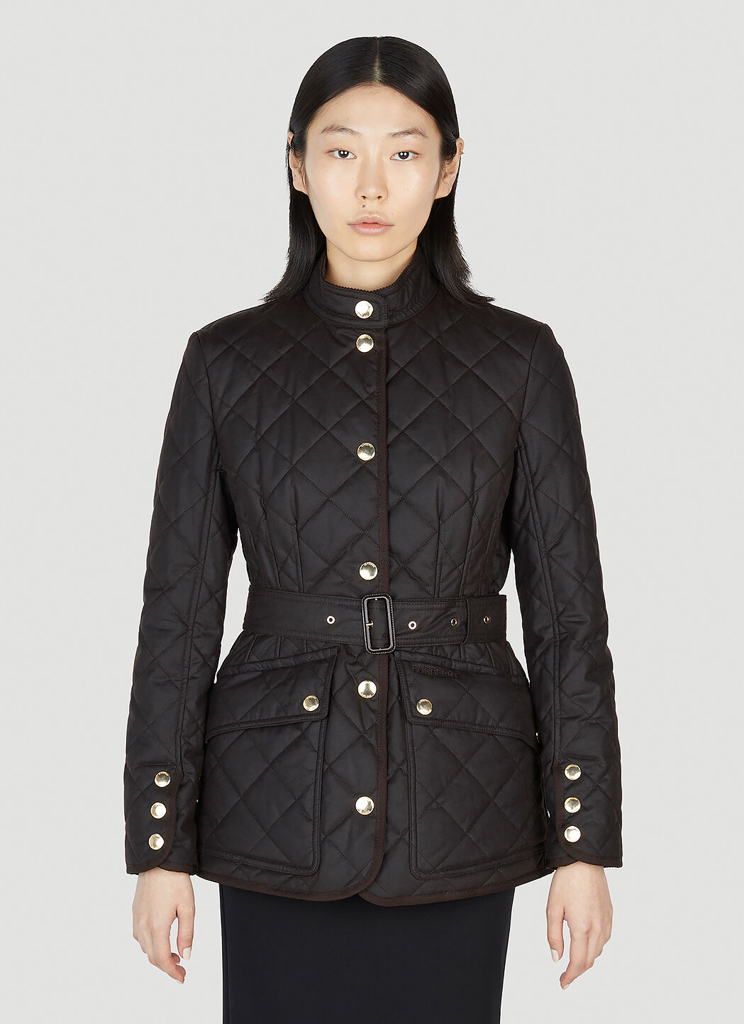 Burberry quilted top jacket black