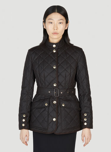Burberry Belted Quilted Jacket Black bur0251003