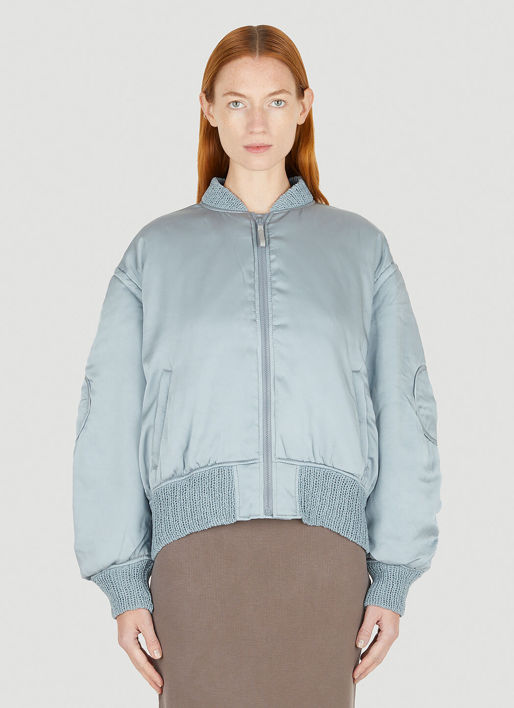 Sky blue bomber top jacket