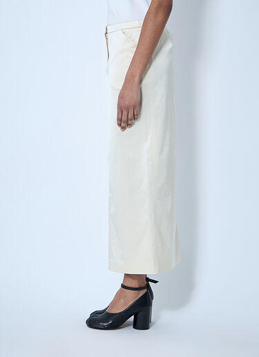 TOTEME Cotton-Blend Midi Skirt Beige tot0260021