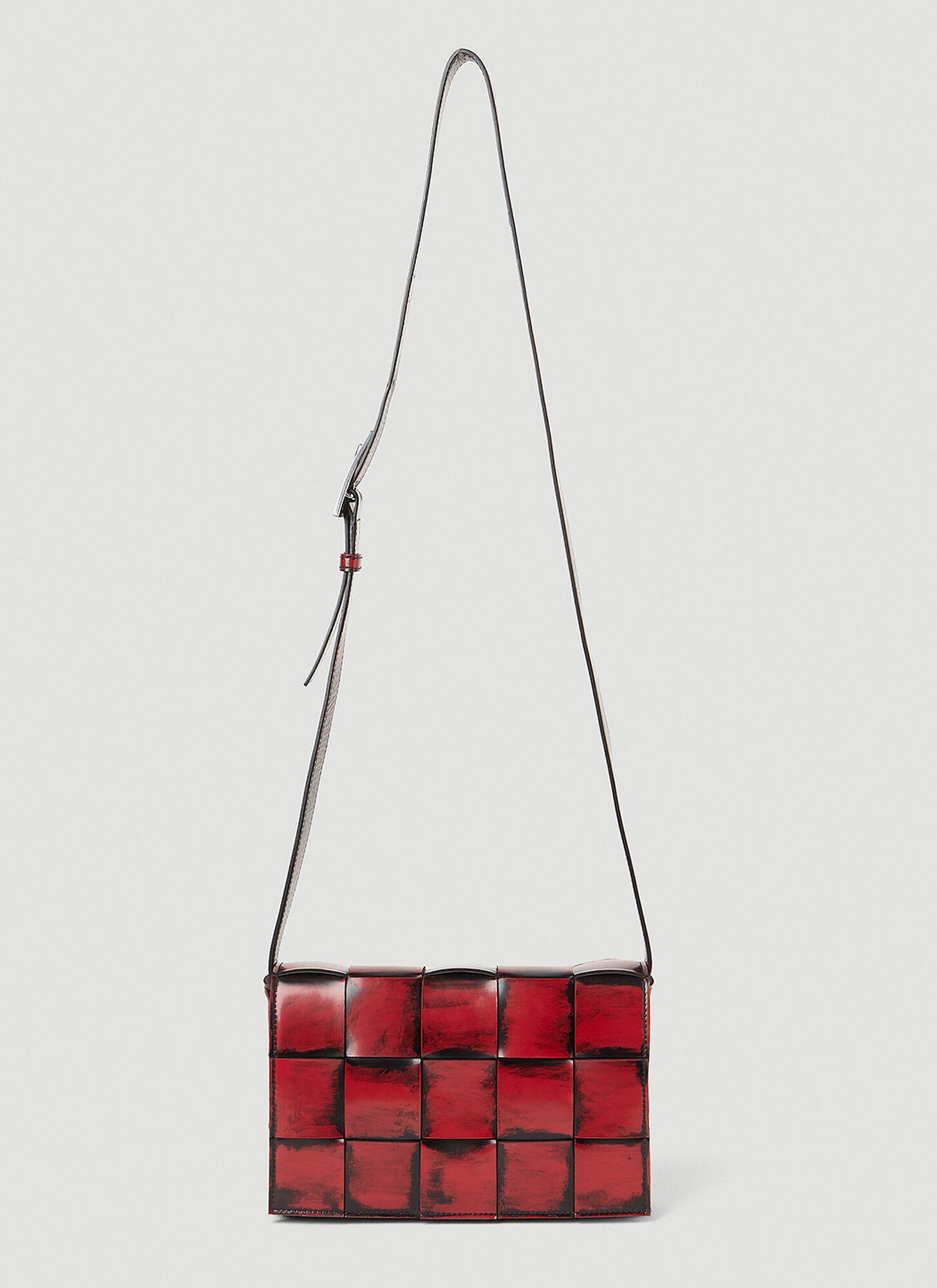 Shop Bottega Veneta Painted Cassette Crossbody Bag In Red