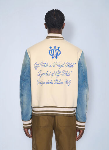 Off-White Gothic Wool Denim Varsity Jacket Blue ofw0162050