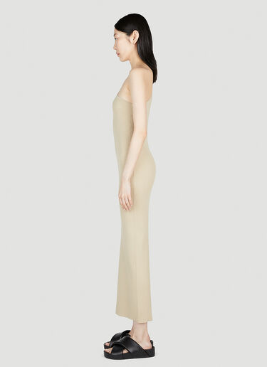 TOTEME One-Shoulder Ribbed Dress Beige tot0253025