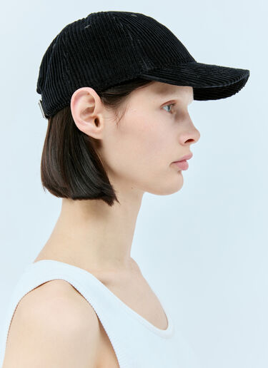 Bottega Veneta Corduroy Baseball Cap Black bov0257025