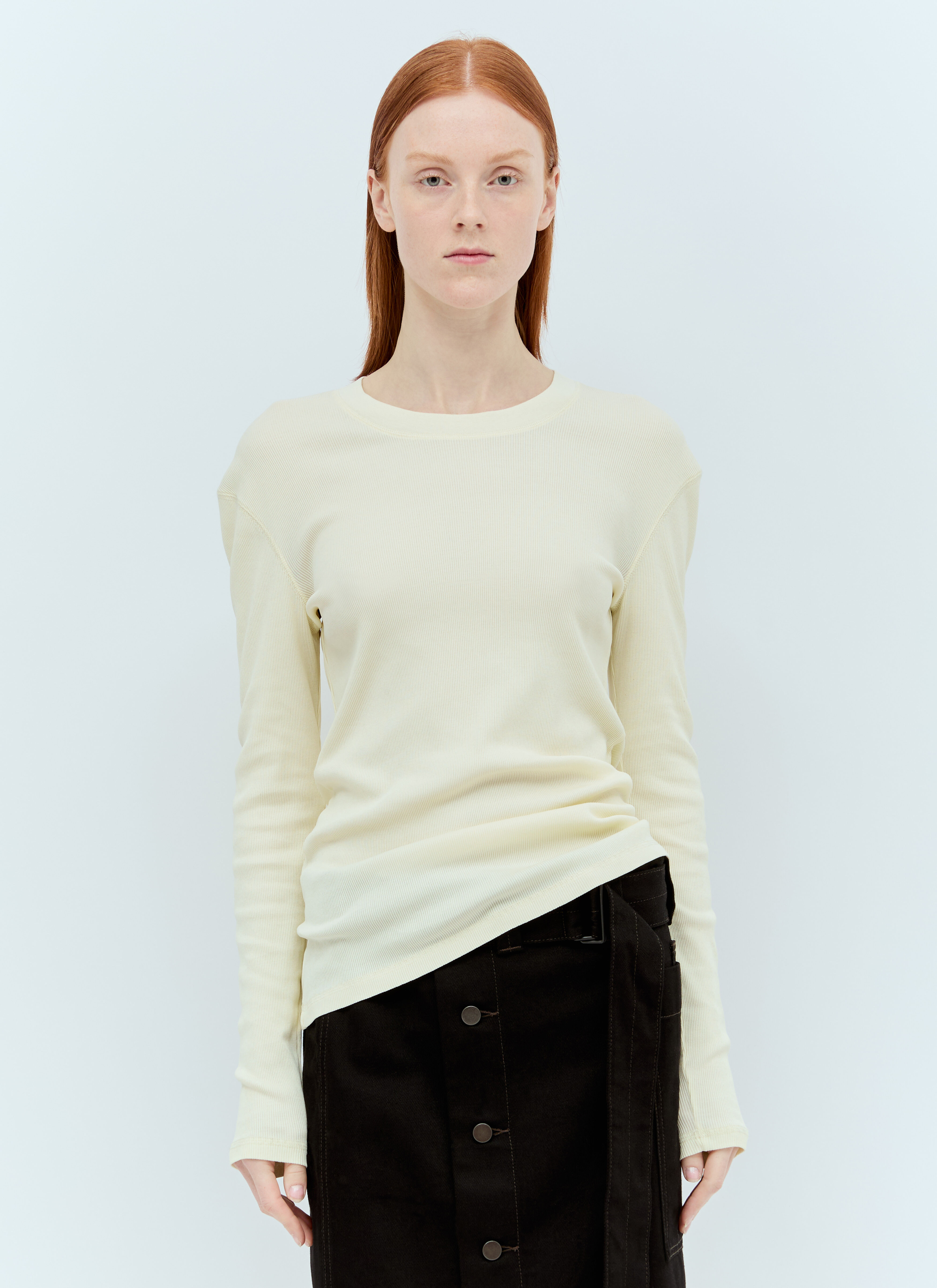 Lemaire Rib Long-Sleeve T-Shirt in Yellow für Damen | LN-CC®