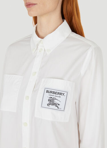 Burberry Logo Patch Shirt White bur0251010