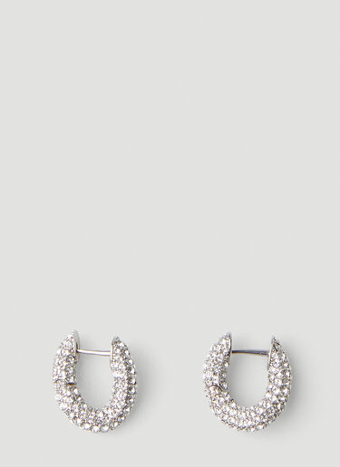 Balenciaga Loop Dot Hoop Earrings Silver bal0246145