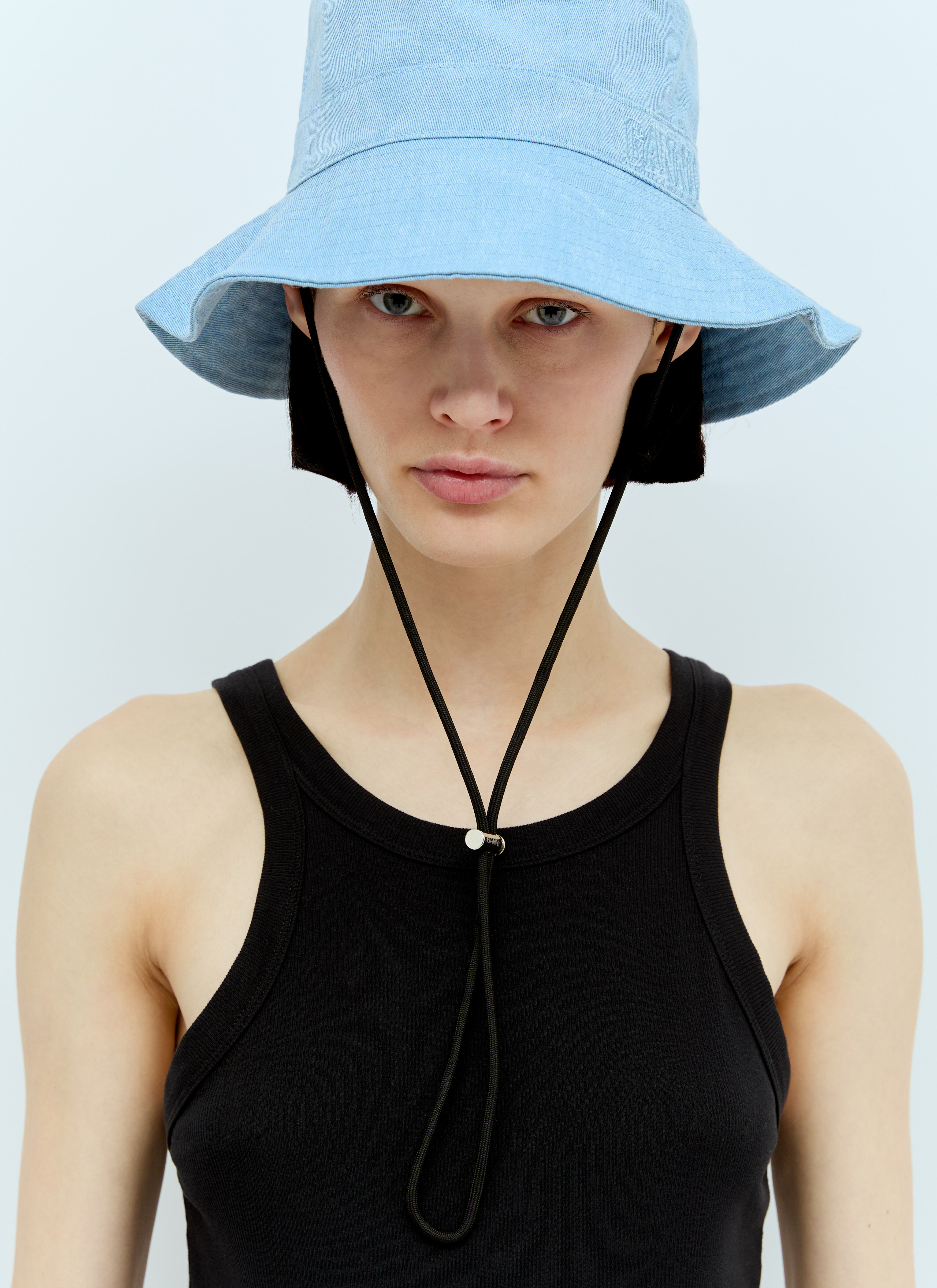 The Row Denim Bucket Hat Black row0256052