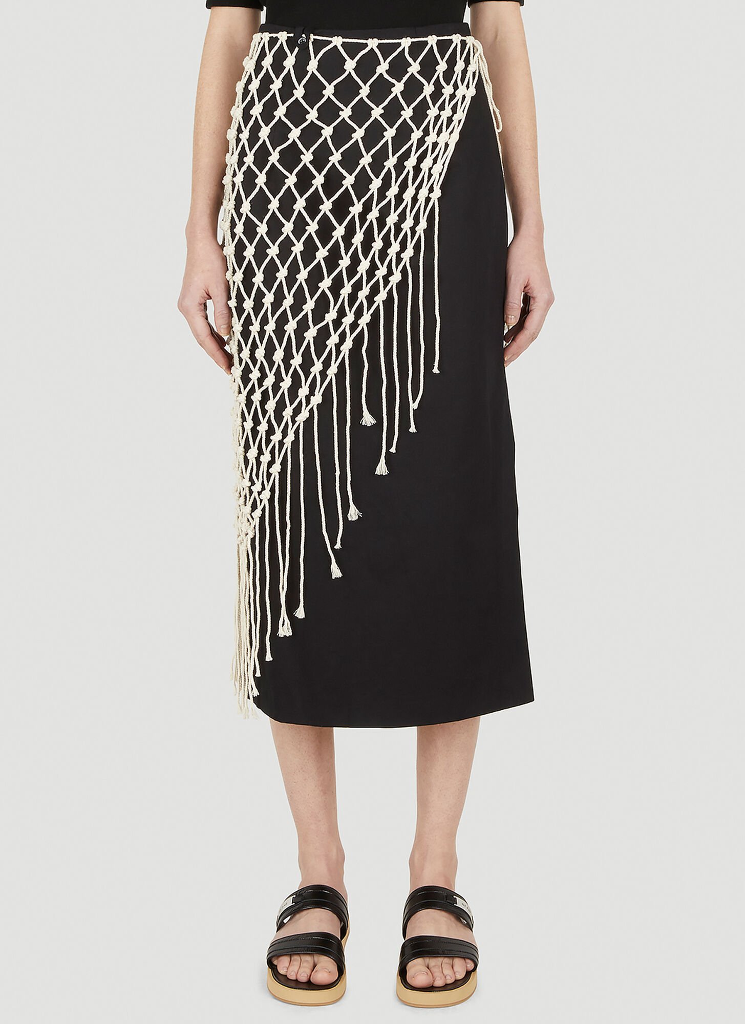 Wynn Hamlyn Macrame Skirt In Black