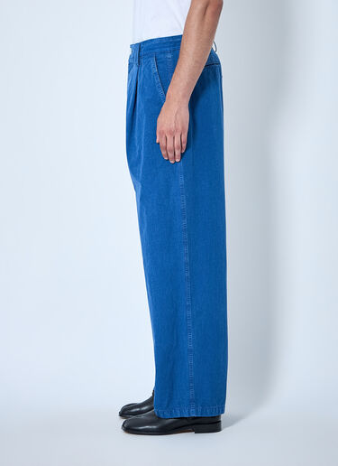 LN-CC® - Marni: Pleated Wide-Leg Trousers - Blue Marni Pleated Wide-Leg Trousers Blue mni0164006