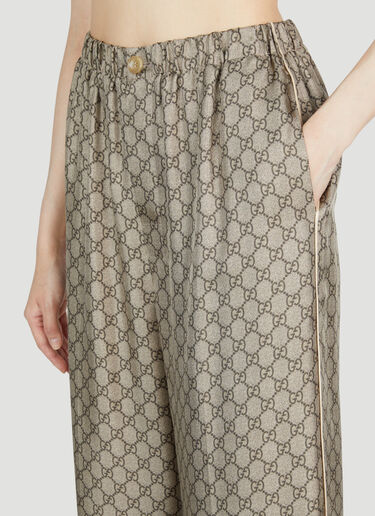 Gucci GG Supreme Silk Pants Beige guc0253065