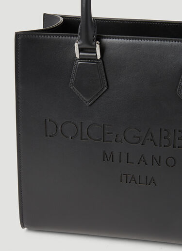 Dolce & Gabbana Debossed Logo Tote Bag Black dol0153014
