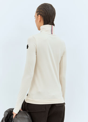 Moncler Grenoble T 领平纹针织上衣 乳白色 mog0258007